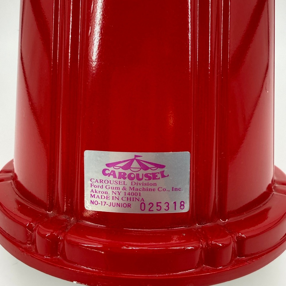 Vintage Carousel Red Gumball Candy‎ Machine Junior Size - Picture 7 of 11